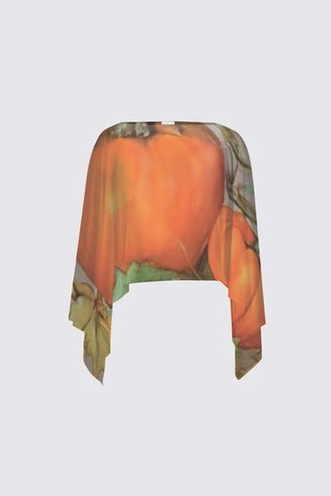 This is the Falls Pumpkin Claudia Shawl.
