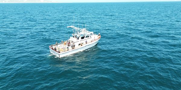 Aerial photo of the Seabiscuit sportfishing charter boat from Channel Islands Number 2