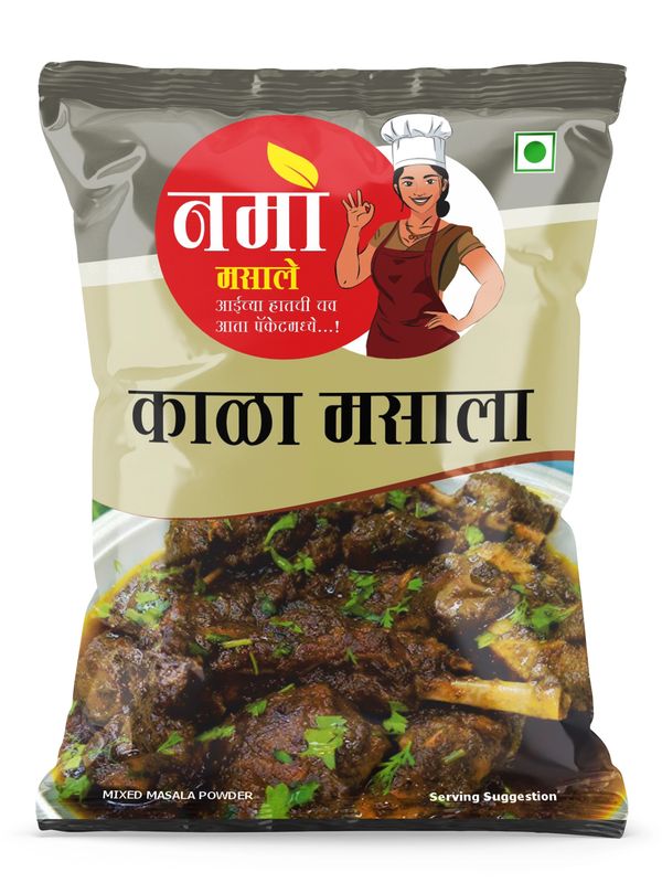 Kala Masala	पारंपरिक पद्धतीने भाजून तयार केलेला गडद रंगाचा व सुवासिक काळा मसाला. सर्व प्रकारच्या भाज