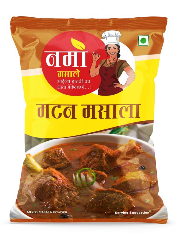 Mutton Masala-पारंपरिक दाट रस्सा बनवण्यासाठी खास बनवलेला मसाला. लसूण, कांदा, खसखस व काळा मसाल्याचे म