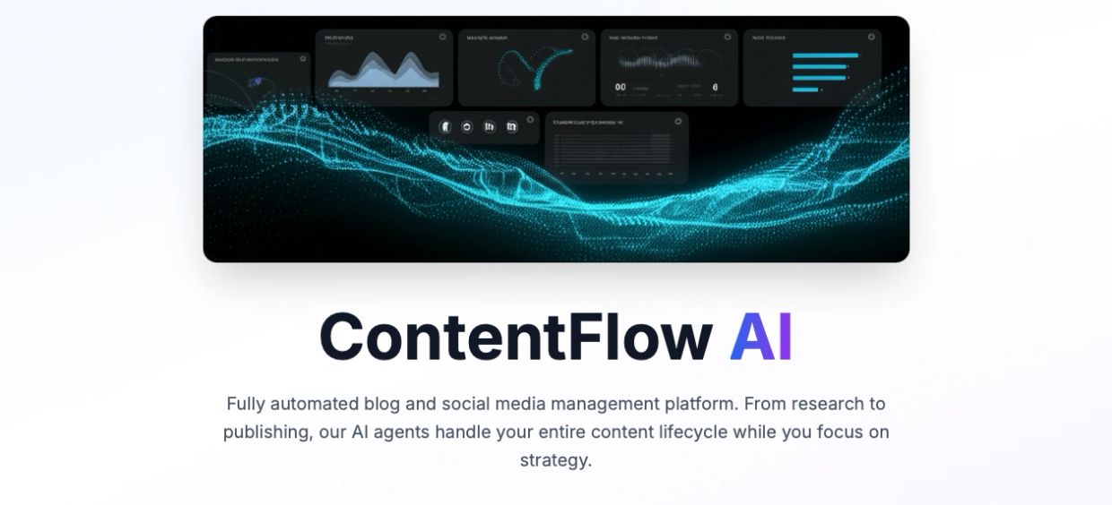 ContentFlow AI: automated blog and social media management platform.