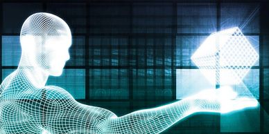 Man holding data cube