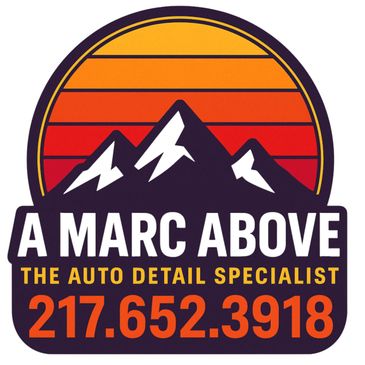 Logo for A Marc Above, an auto detail specialist with contact number.
