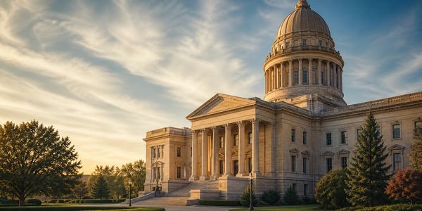 State capitol building in warm evening light