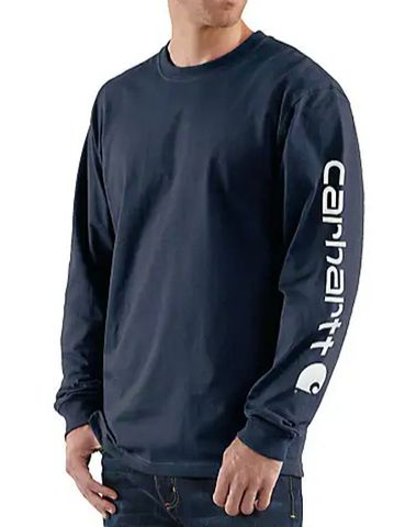 Man wearing a dark long-sleeve Carhartt shirt.