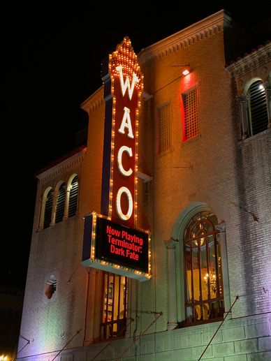 A building sign for the Waco