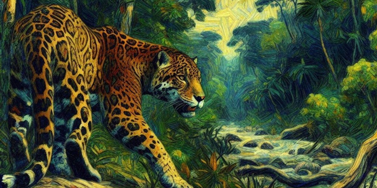 A Jaguar in the jungle