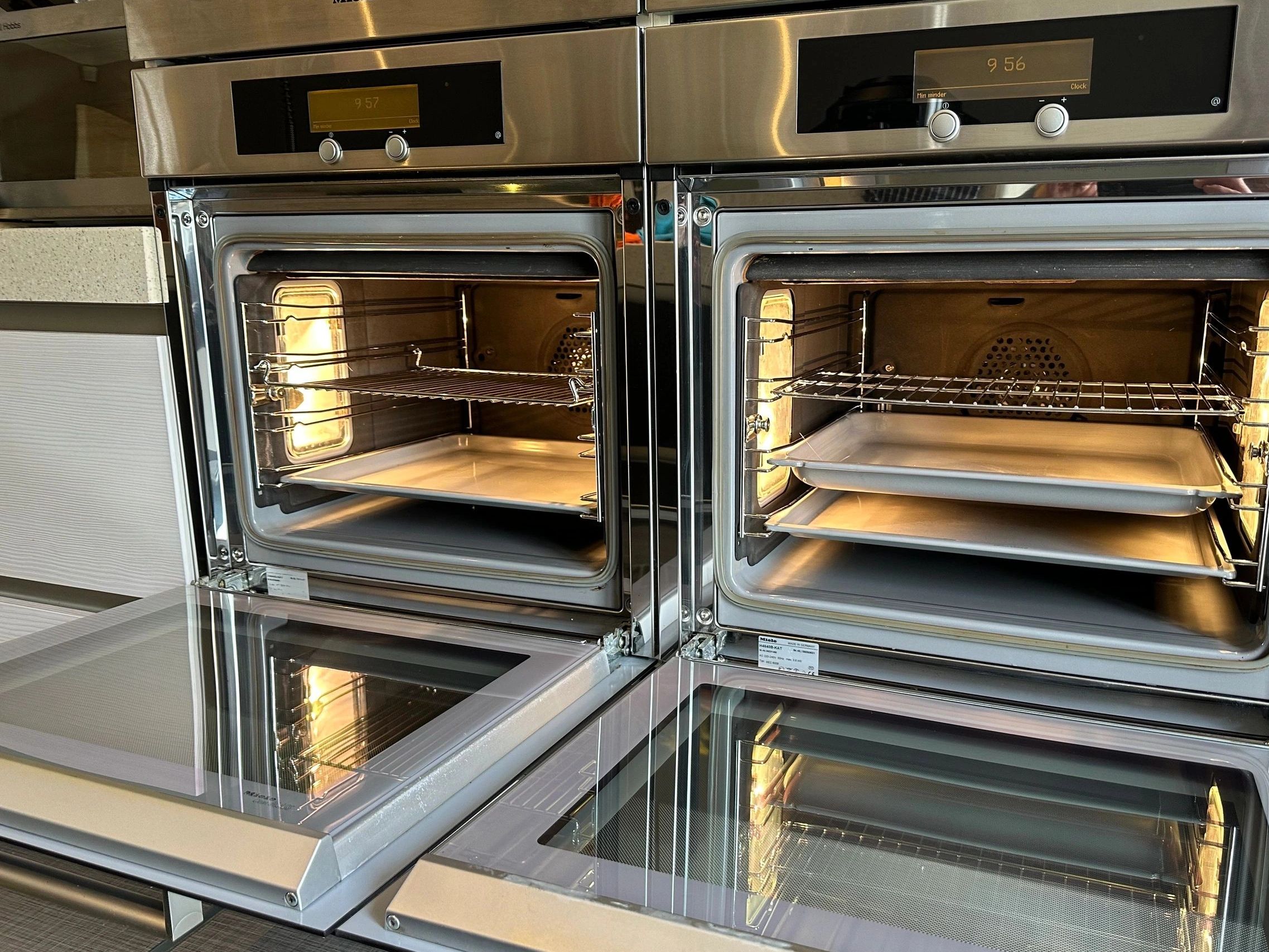 2 single ovens after they have been professionally cleaned