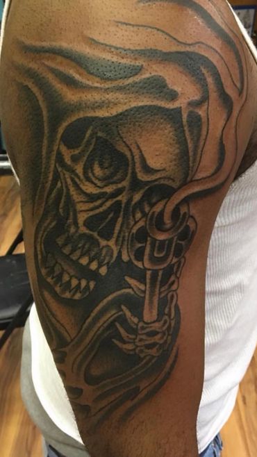 grim reaper tattoo black tattoo Columbus ga tattoo ft benning Moore