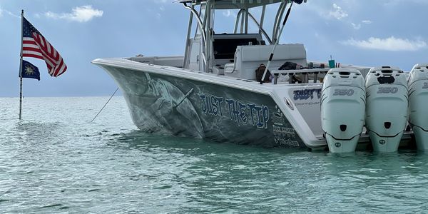 Your excursion begins aboard a 42’ Center console with space for 6 passengers. It has outriggers, do