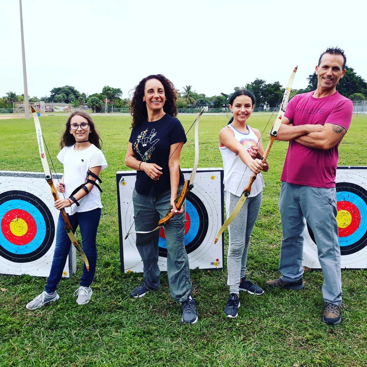 Family archery, archery, target shooting, learning archery as a family, archery range