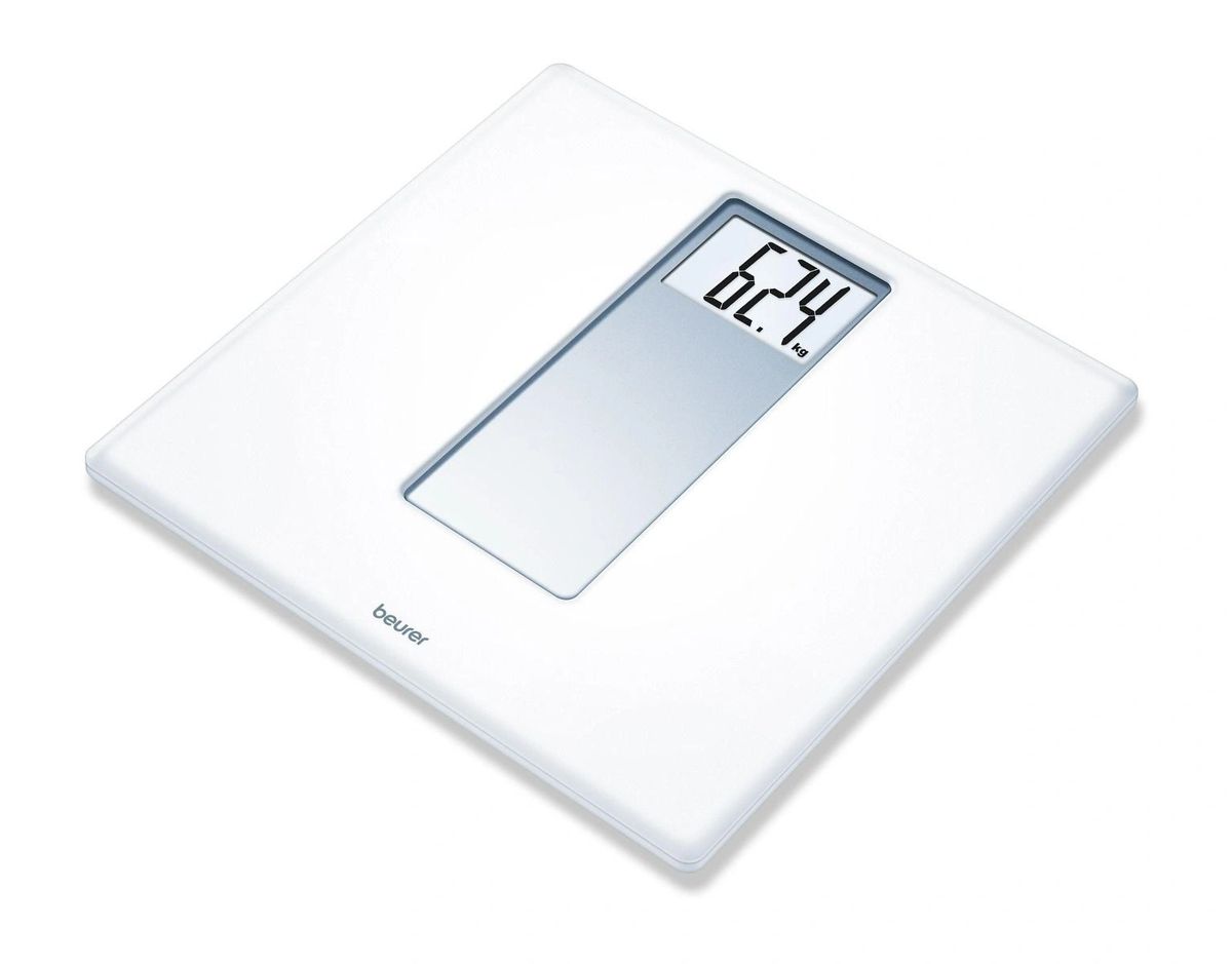 Beurer PS 160 Acrylic Electronic Bathroom Scales With Extra Large Display  (White)