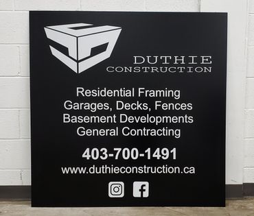 Duthie Construction Sign