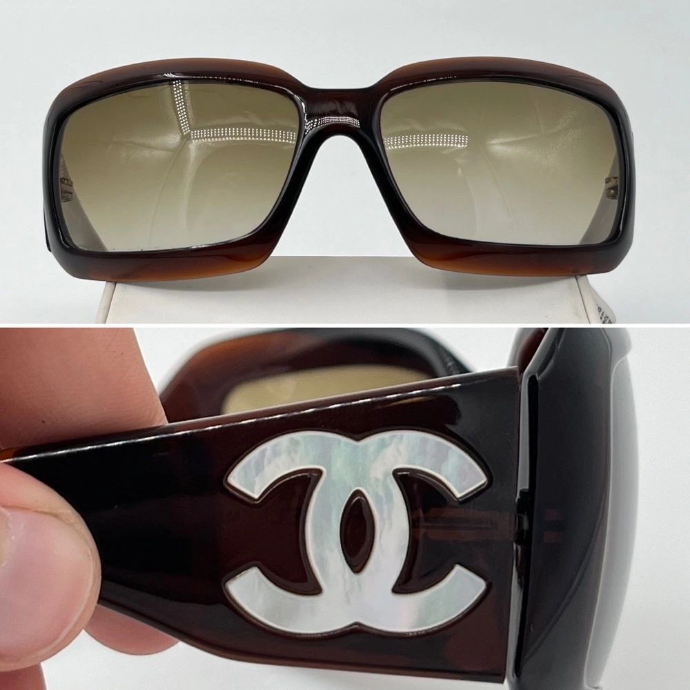 SOLD******. CHANEL Brown Tortoise Sunglasses 5076-H Mother of Pearl