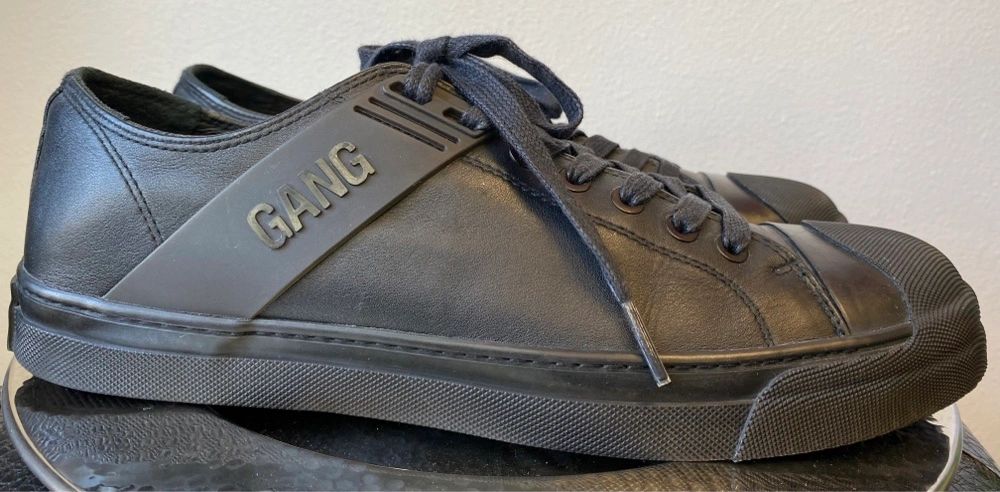 NeIL BarreTT Size 44 Eu. 11 US Black Men's Leather 'Gang' Sneakers Shoes