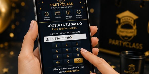 Consulta de saldo en la app de PartyClass.