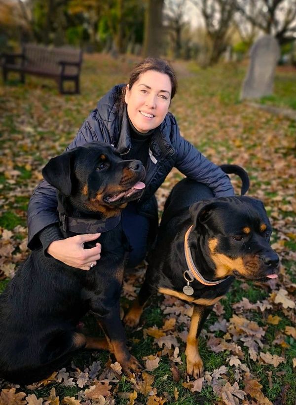 Counsellor woman/female with dogs/dog lover and nature.