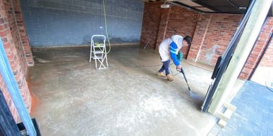 Pressure washing concrete floor  dusty concrete