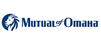 Mutual of Omaha logo featuring a lion's head and company name.