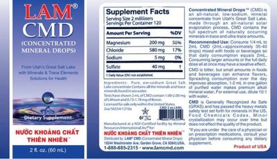 LAM CONCENTRATED MINERAL DROPS (CMD) - Chai 2 Ounce