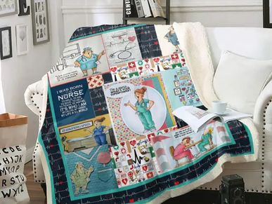 Multicolor nurses Blanket. 