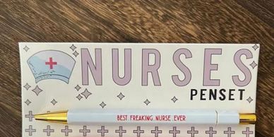 Nurses pen with different inscription. 