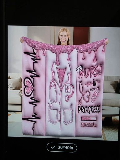 Pink nurses Blanket. 