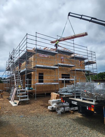 Scaffolding around residential new build in Whangarei