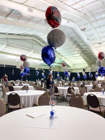 balloon decor. Helium balloons, corporate event balloon decor