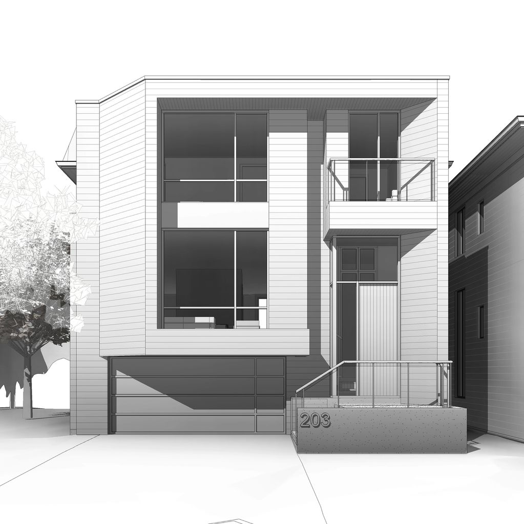3d view
revit architecture
black & white presentation
Indoor garage
Integrated design
Wood Soffit