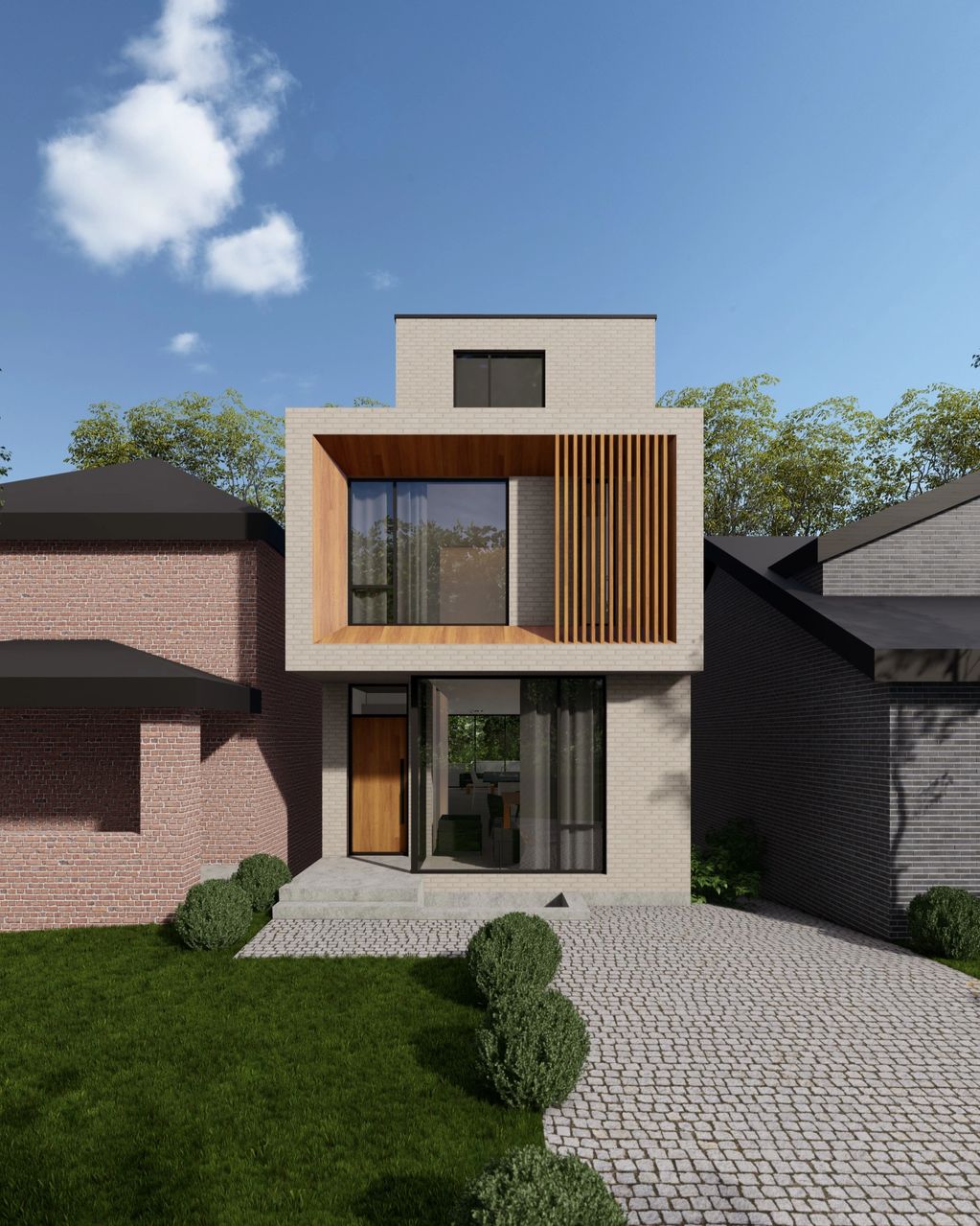 Rendering
Archviz
Detached House
Large Windows
Saint Clements Ave
Thoughtful design
Brick Dwelling