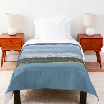 A mountain scene throw blanket.