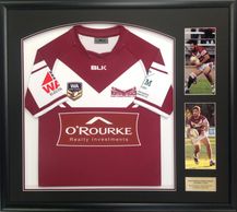 North Beach Rugby League Club framed sports shirt with a plaque  