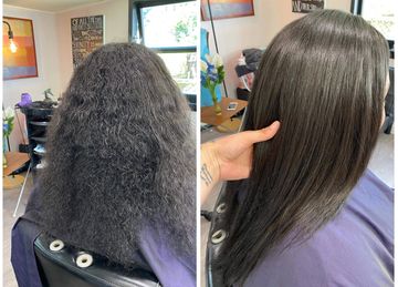 Permanent Hair straightening lower hutt, hairdresser near me, afterpay hair salon, keratin treatment