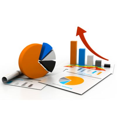 Image of a pie chart and a bar chart showing growth