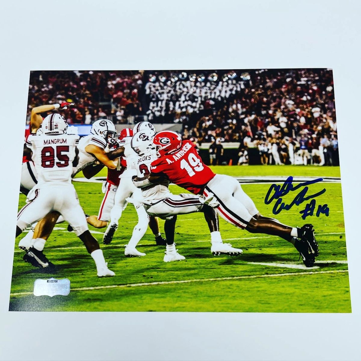 Adam Anderson Autographed 11x14 Photo with Radtke COA Blue Ink