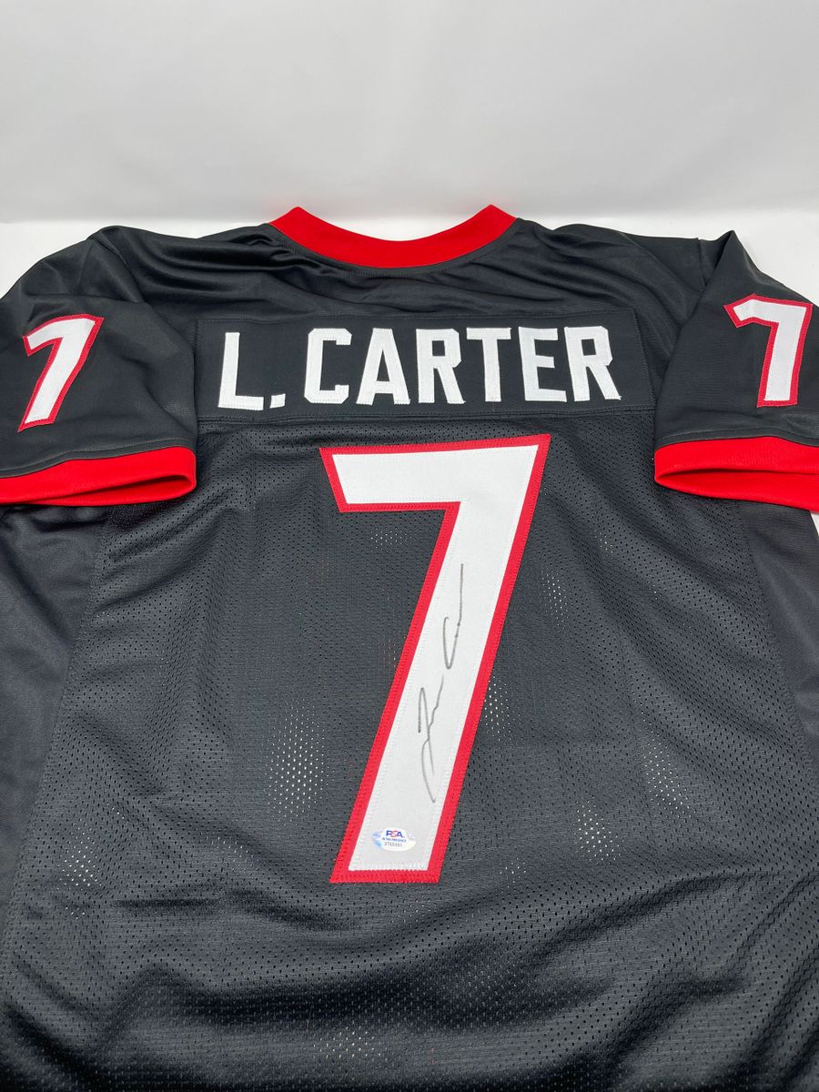 Lorenzo Carter Autographed Black Custom Jersey w/ PSA COA