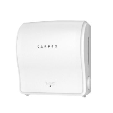 Beyaz Carpex kağıt havlu dispenseri.