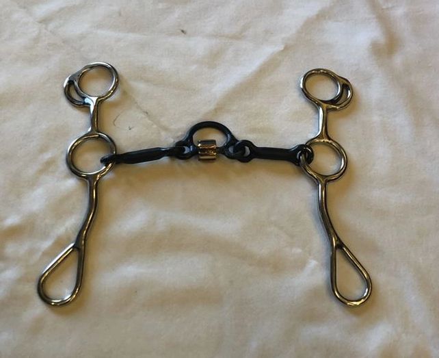 STAINLESS STEEL SWEET IRON MOUTH JR COWHORSE BIT WITH COPPER ROLLER