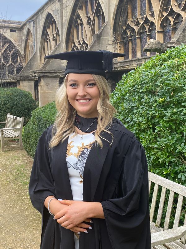 Tilly graduating Hartpury University with a Bsc (Hons) in Equine Science.