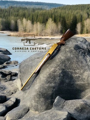 Gold Shotgun Cerakote by Harrison Maine Lake