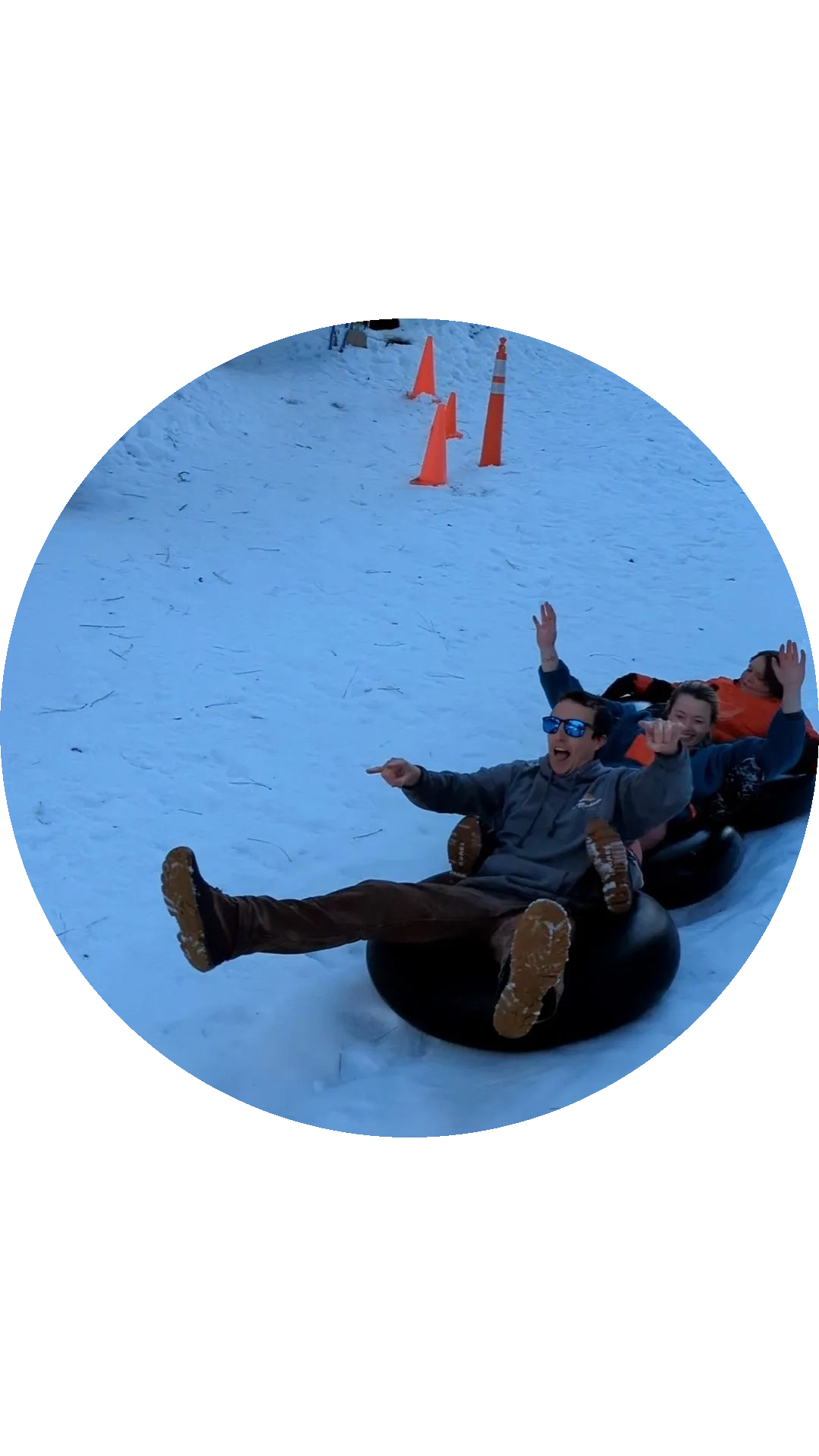 Experience the thrill of snow sledding at Hansen's Snow Tube Resort