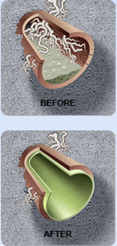Drain relining before and after