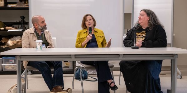 Sheri Sellmeyer at Southern Festival of Books with authors Joe Pagetta and Betsy Phillips
