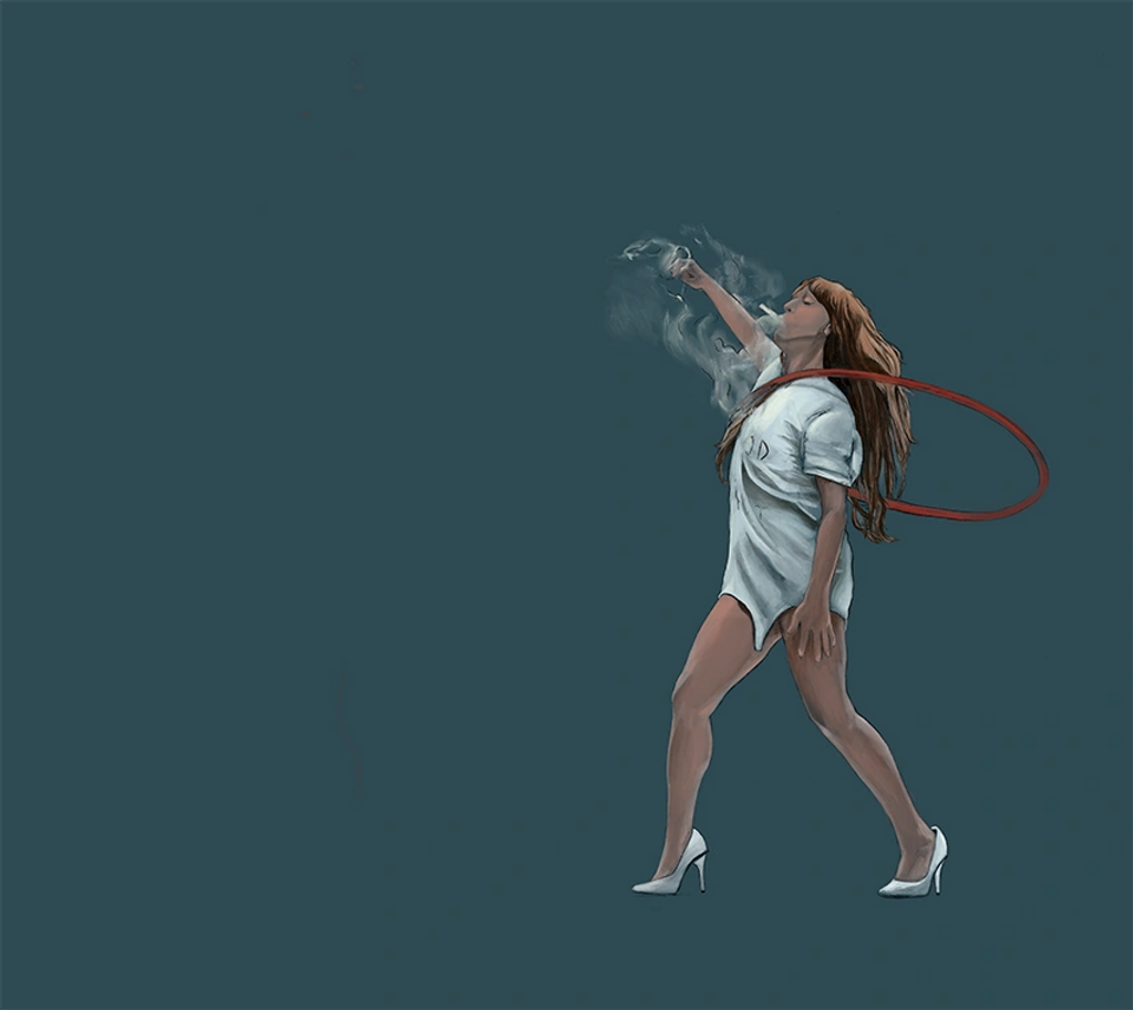 Rhonda (2025)
Pintura digital que teve como referência a performance da artista Silvia Machete, com 