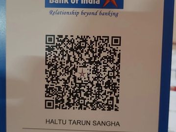 Bank of India QR code for payment with name Haltu Tarun Sangha.