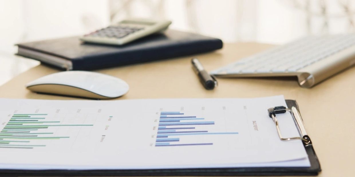 Modern accounting setup for bookkeeping, tax preparation, and financial analysis.