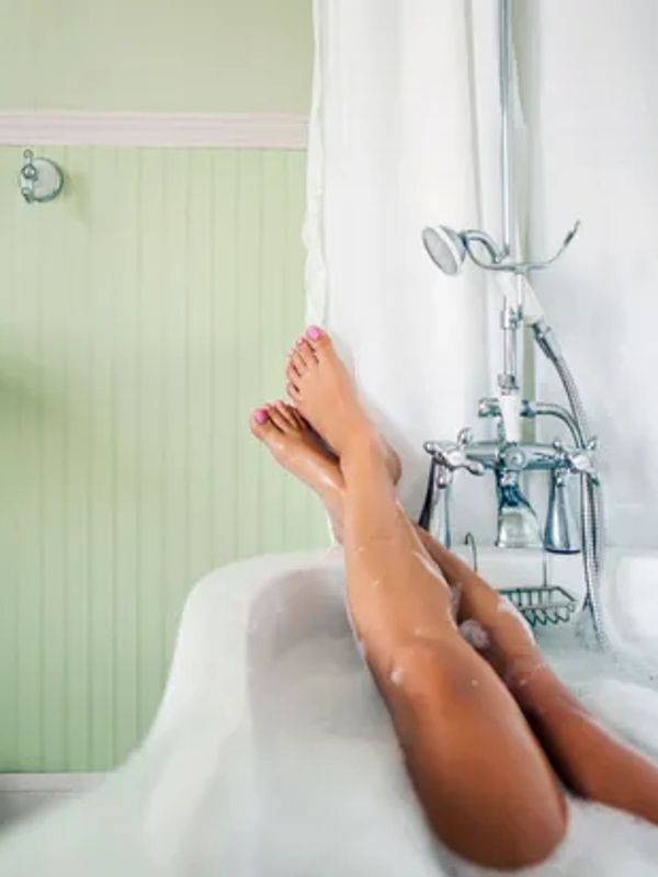 Relaxing in bathtub