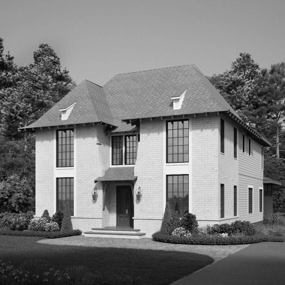 Front Elevation of the Eaton Plan (modified) by Frusterio Design 