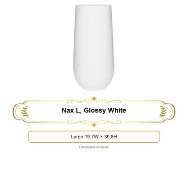 Elegant Glossy white vase, large size.